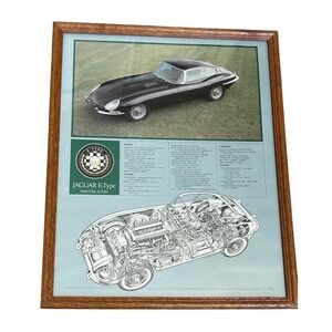 Jaguar E-Type Series 1 Poster Cutaway 4.2L Vintage 1986 Framed 21x17 Technical